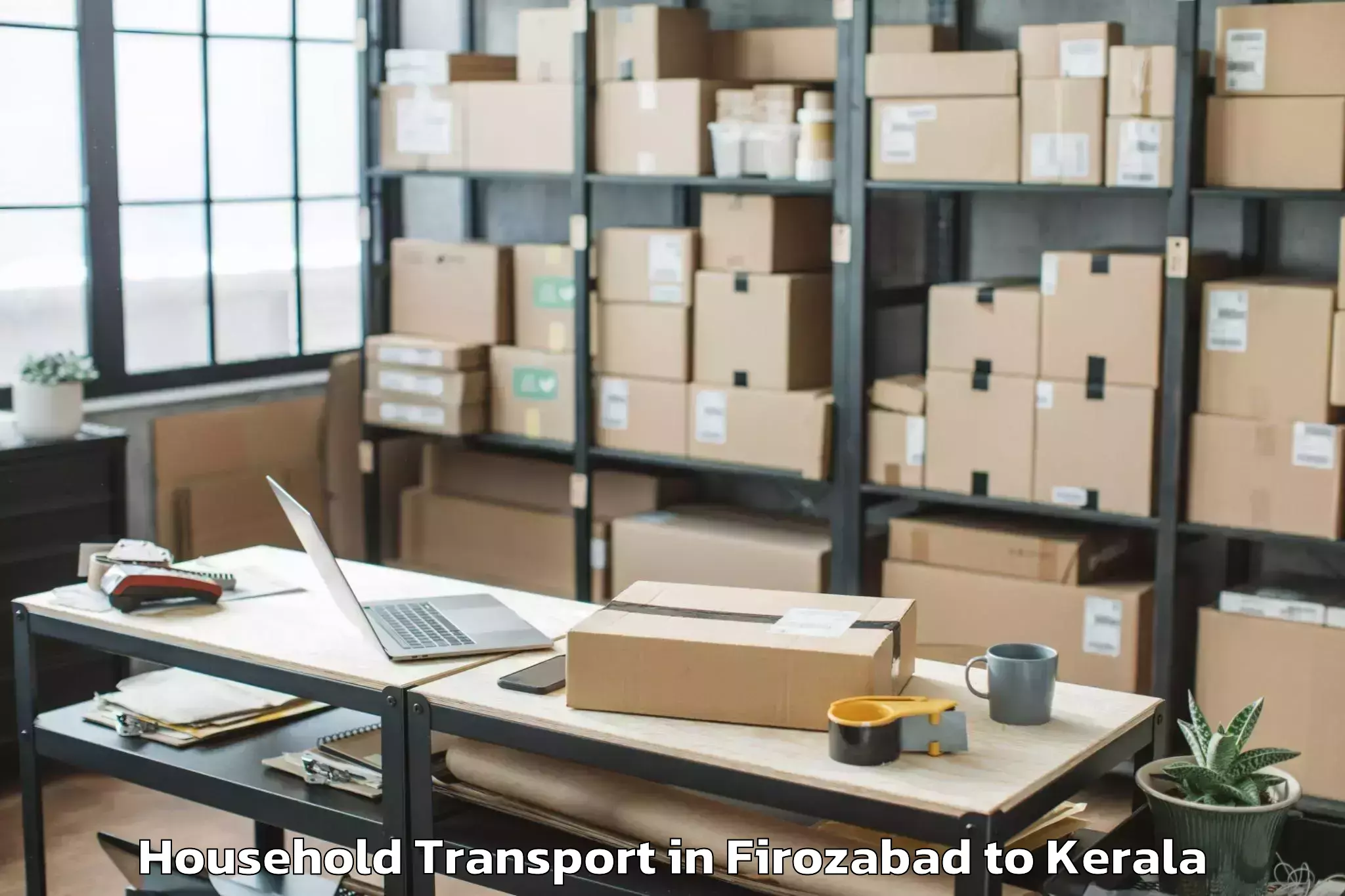 Professional Firozabad to Mall Of Joy Thrissur Household Transport